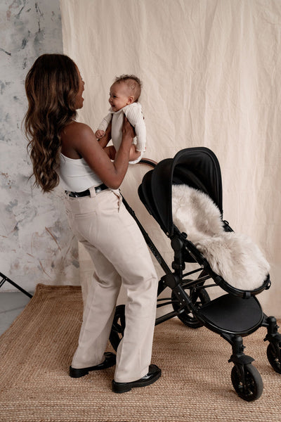 Baa Baby Sheepskin Buggy & Bugaboo™ Style Liner - Latte Long Hair